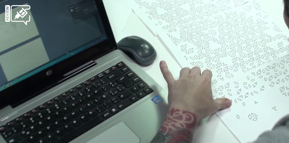 Impresión y preparación de la plantilla del tatuaje geométrico